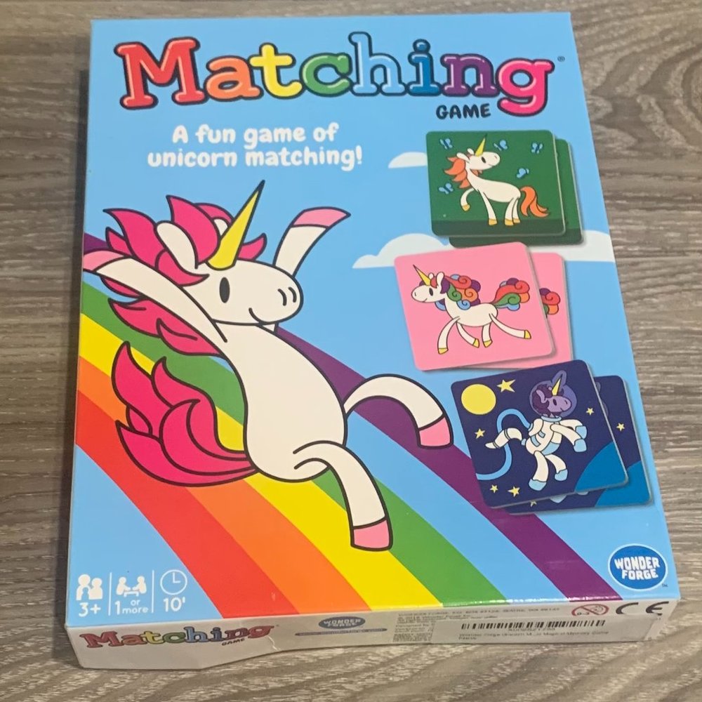Wonder Forge Unicorn Memory Matching Board Game